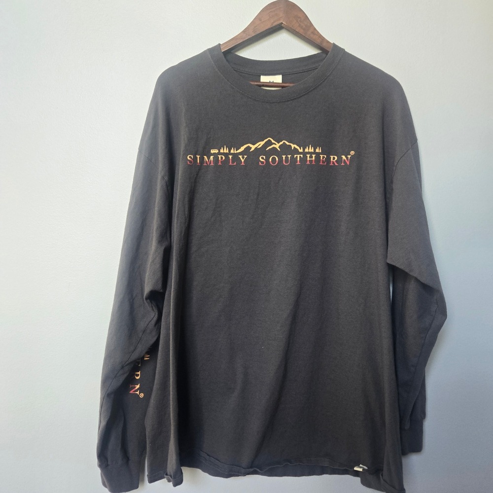 Simply Southern Nature Fixes All Long Sleeve Graphic Tee Gray Mens XXL